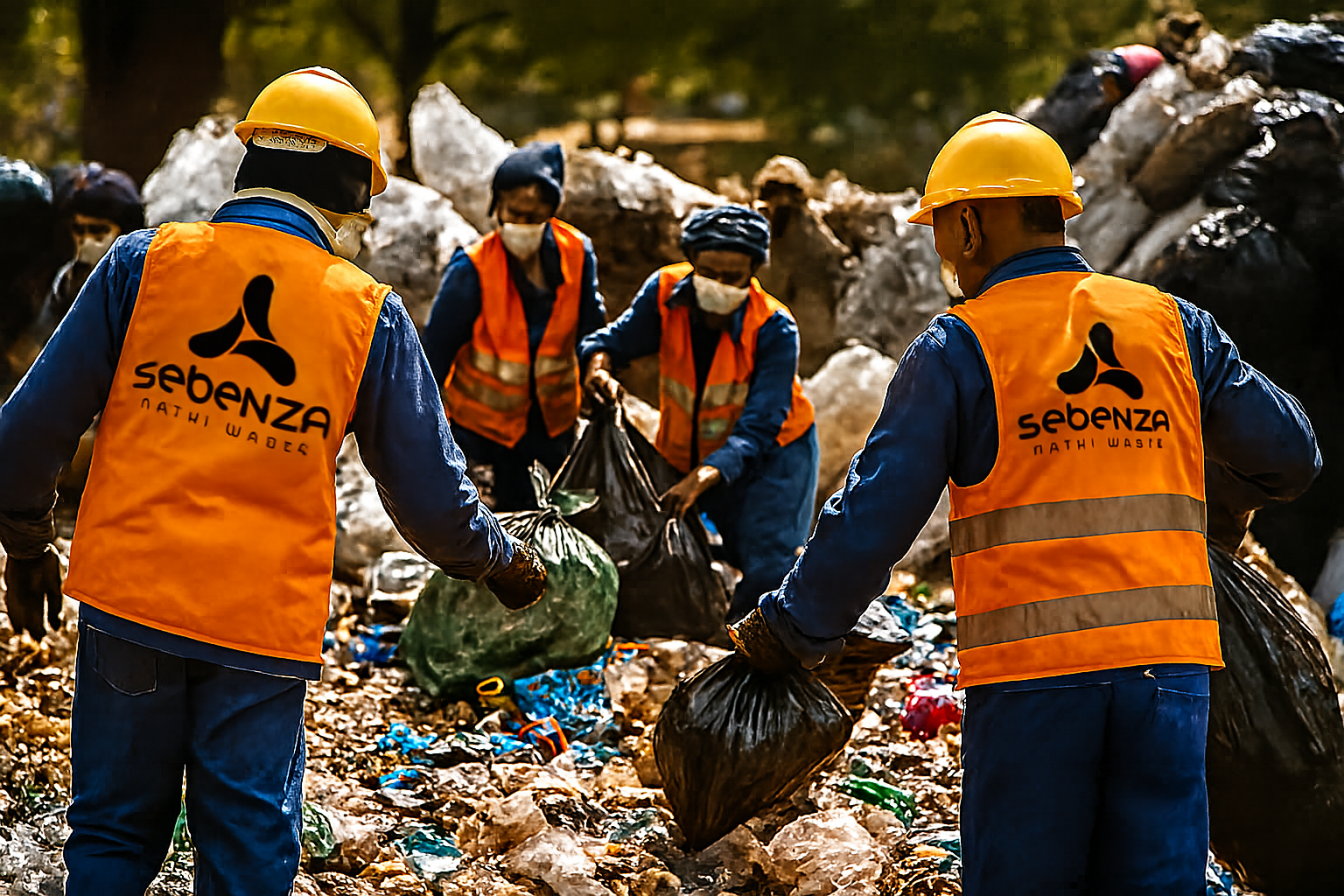 Sebenza Nathi Waste workers in action - community waste management